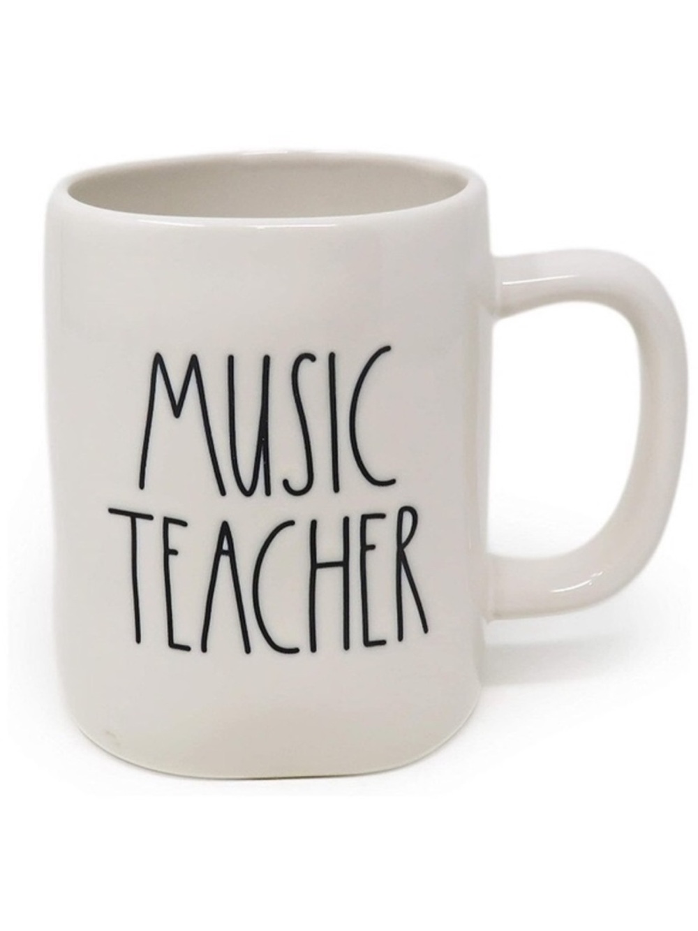 Rae Dunn Music Teacher Ivory Black Coffee Tea Mug